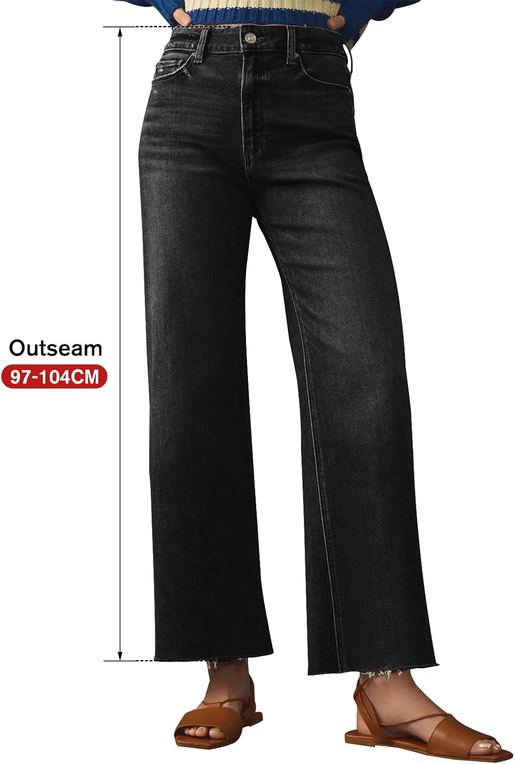 Jeans for Women Wide Leg Baggy High Waist Boyfriends Straight Leg Stretchy Denim Pants Trendy Fall