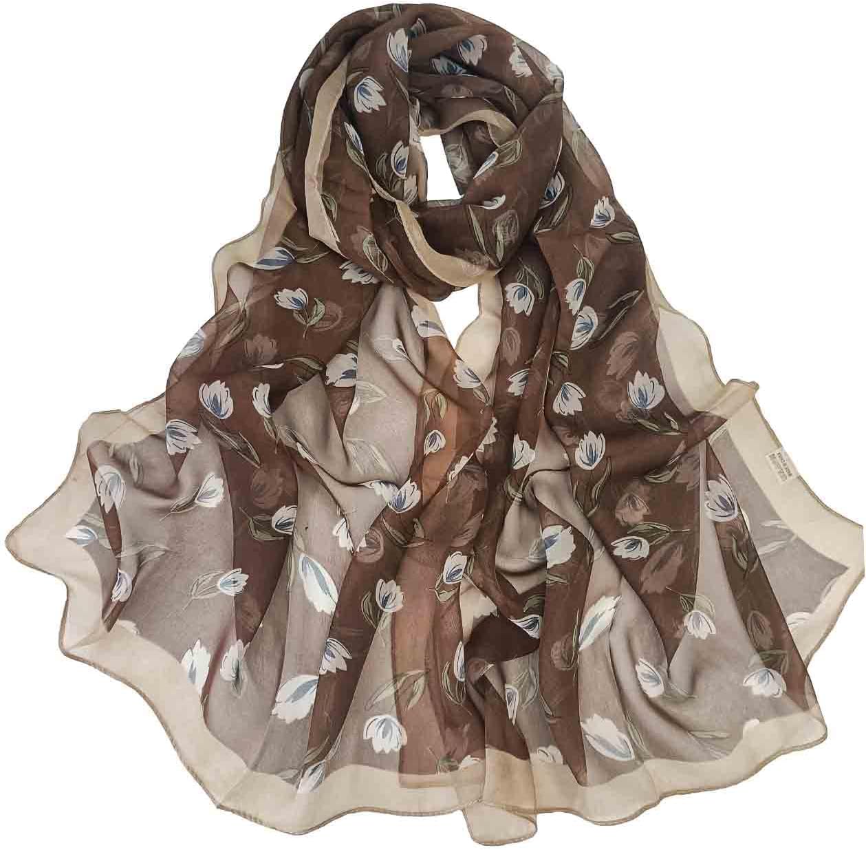 Scarfs for Women Lightweight Scarves Elegant Floral Pattern Sheer Scarfs Shawls Wraps