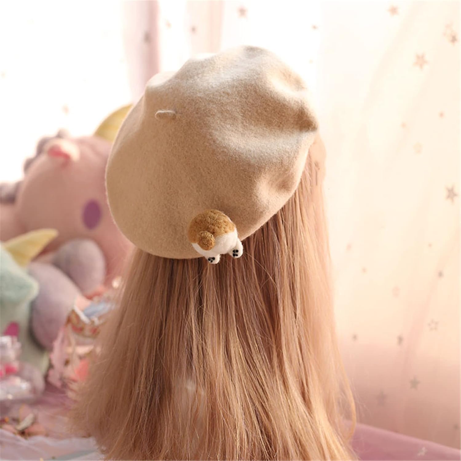 Halloween Animal Cosplay Cute Corgi Beret Hat Cap Painter Cap Gift