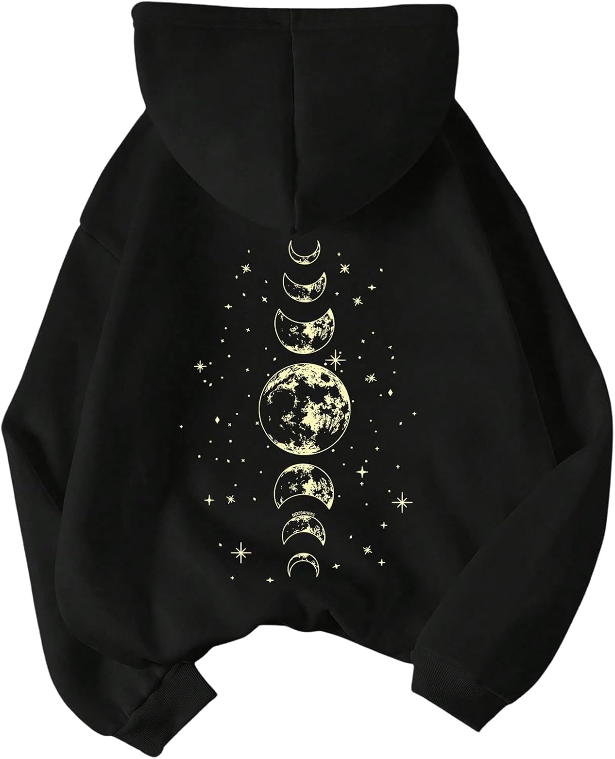 Women's Graphic Hoodies Drawstring Long Sleeve Moon Print Sweatshirt Pullover Fall Tops