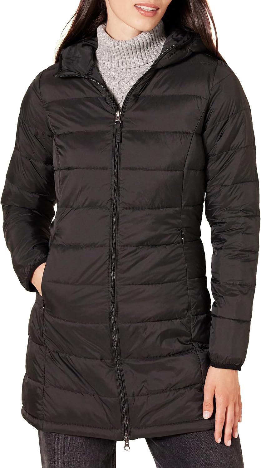 Women Lightweight Water-Resistant Packable Hooded Puffer Coat (Available in Plus Size)