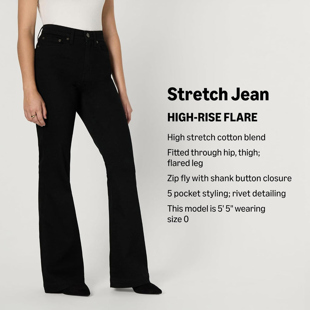 Womens High Stretch Flattering High-Rise Flare Jeans