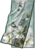 100% Mulberry Silk Women's 55”*14” Long Scarf Headscarf and Neck Scarf - Rectangular Hair Towel with Gift Packed