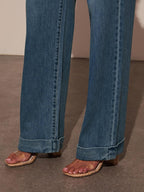 Jeans for Women Wide Leg Baggy High Waist Boyfriends Straight Leg Stretchy Denim Pants Trendy Fall