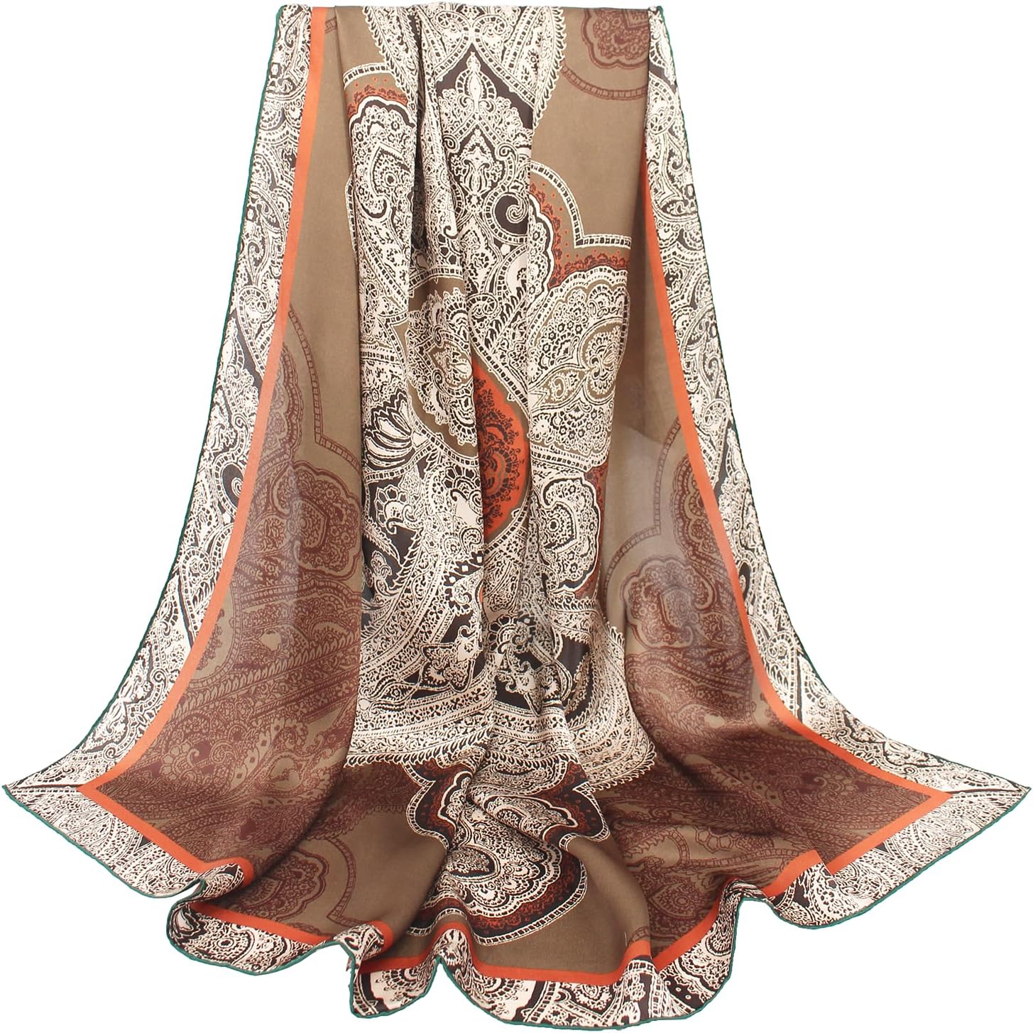 100% Silk Scarf 43" Large Square Lightweight Headscarf& Shawl–Women Hair Wraps-With Gift Packed