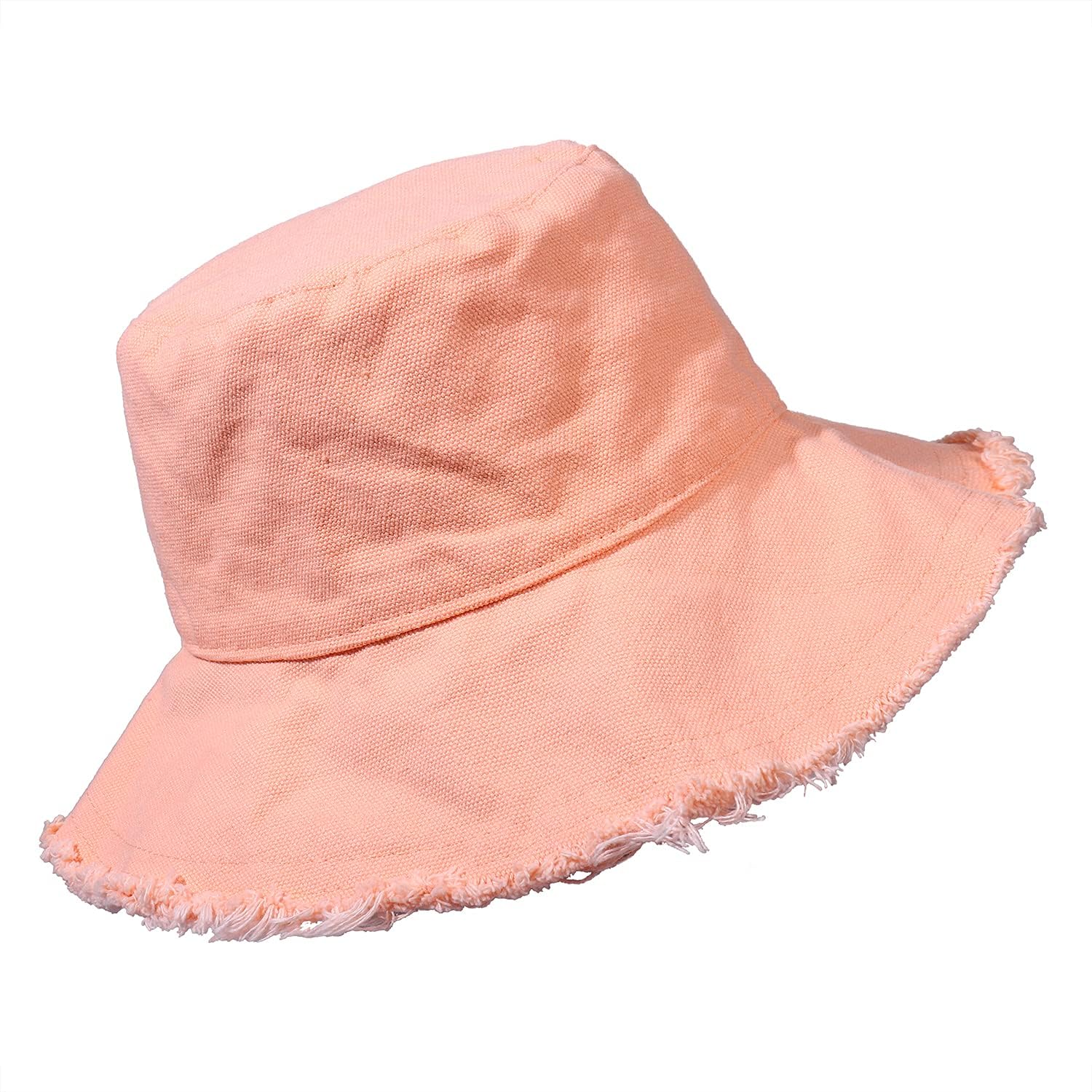 Sun Hats for Women Summer Casual Wide Brim Cotton Bucket Hat Beach Vacation Travel Accessories