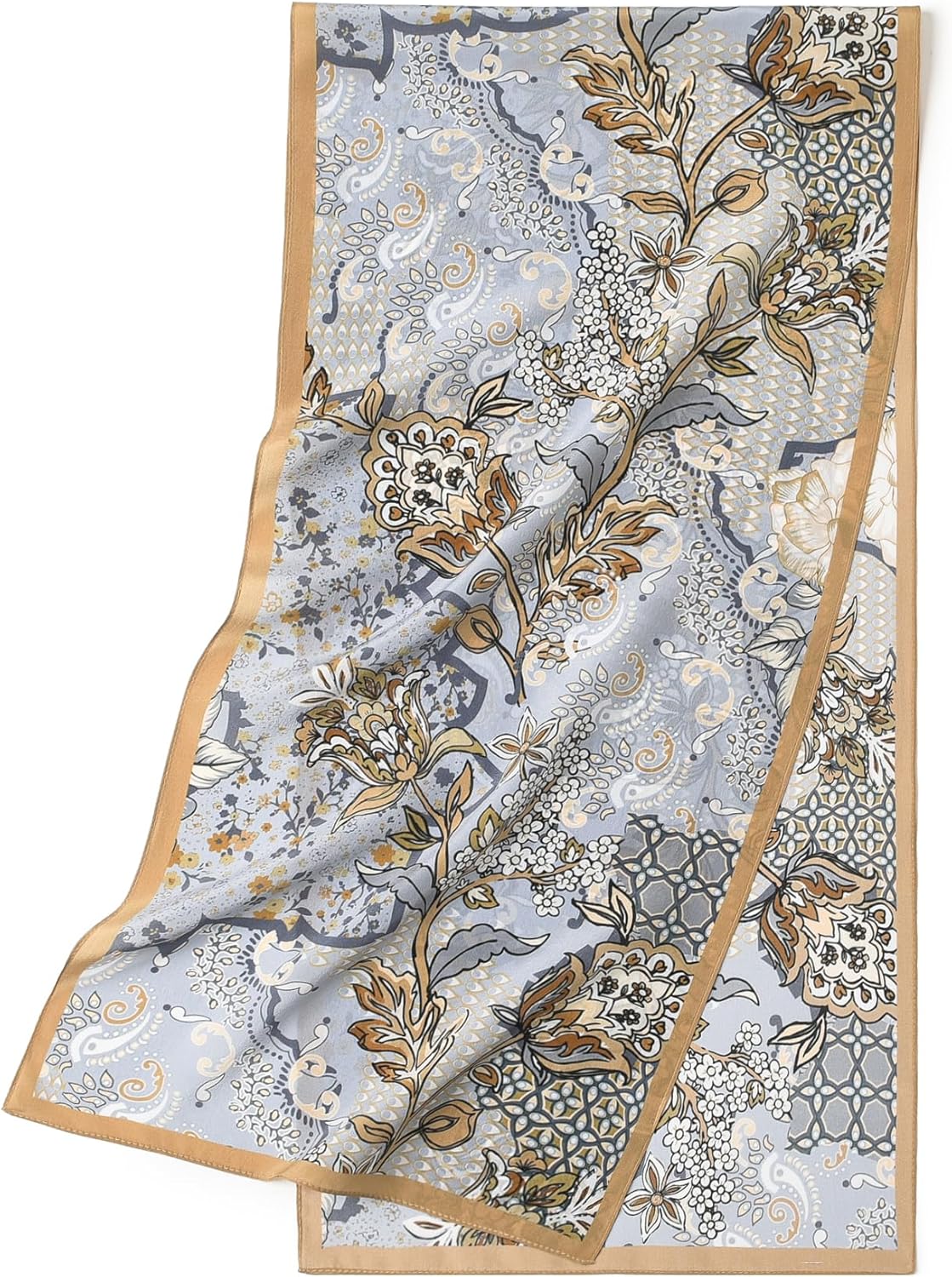 100% Mulberry Silk Women's 55”*14” Long Scarf Headscarf and Neck Scarf - Rectangular Hair Towel with Gift Packed